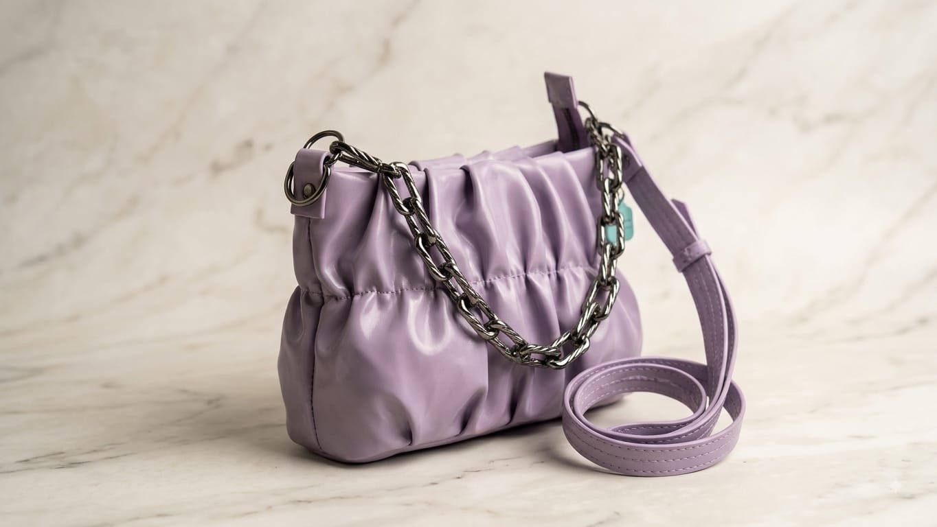 Purple hand bag